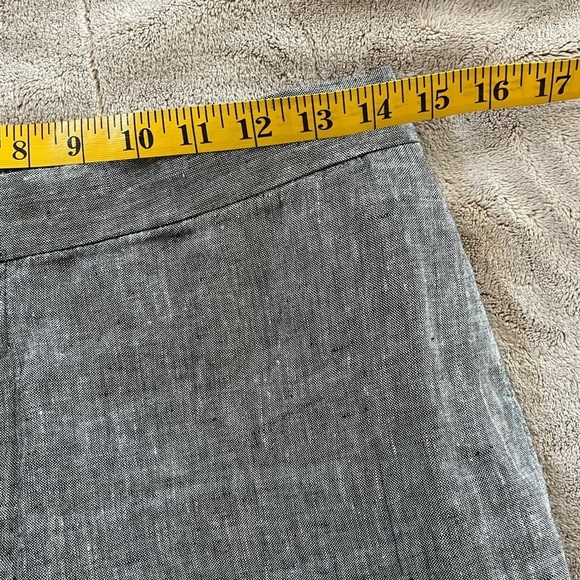 Chico's 100% Linen Button Trim Cropped Pull On Pants size Chico’s 00 US 2 Grey - Picture 10 of 12